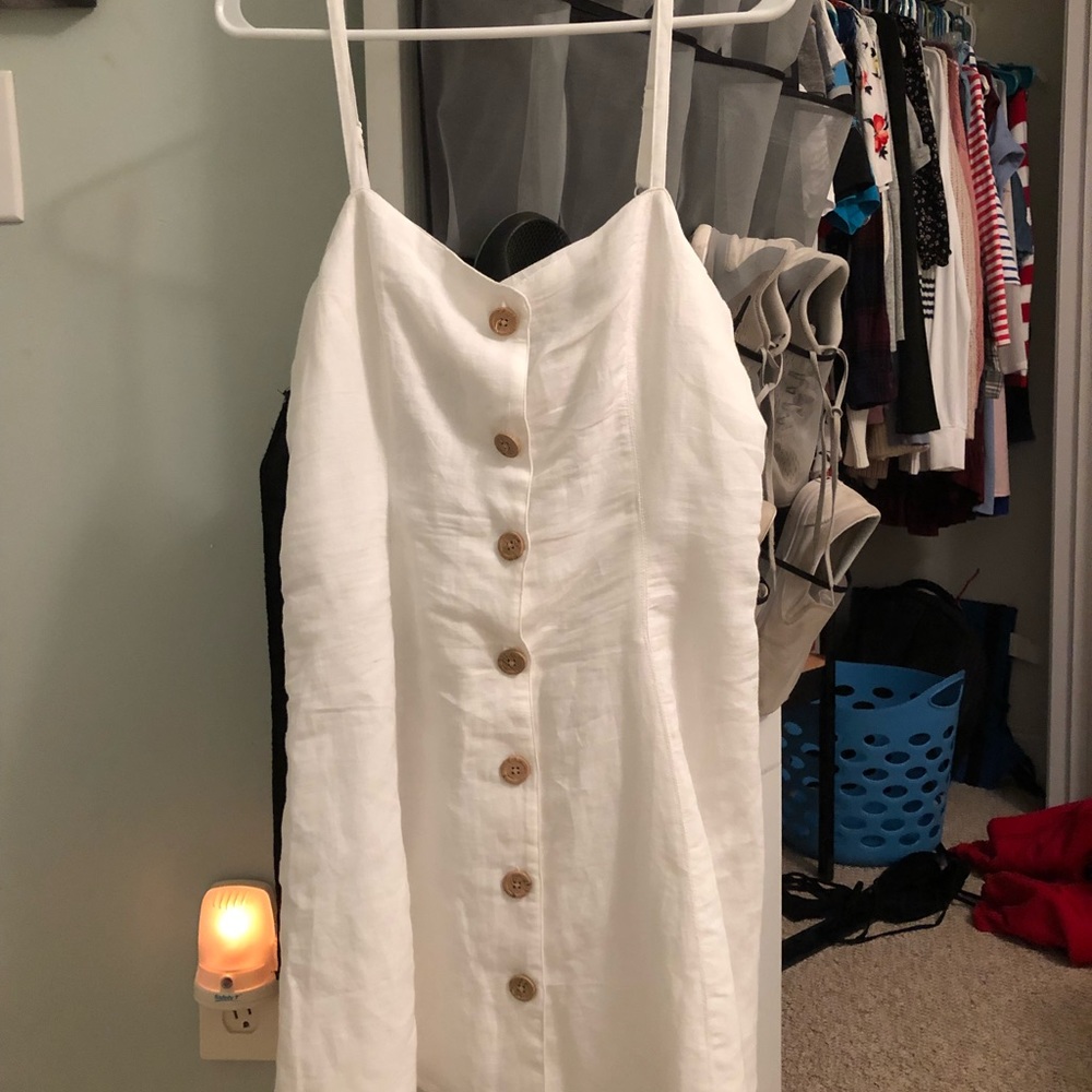 Urban Outfitters White Button Up Dress